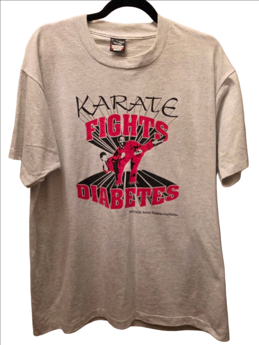 Vintage 90s Karate Fights Diabetes Screen Stars Single Stitch T Shirt L XL